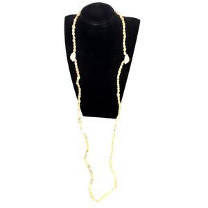 Hilo Hatties Necklace Bohemian Shell Bead Strand 17" Vtg Beachy Coconut Girl